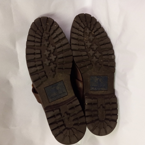 Vintage Polo Ralph Lauren Leather Oxfords Dress Shoes Brown Lace Buckle Size 11D main image 6